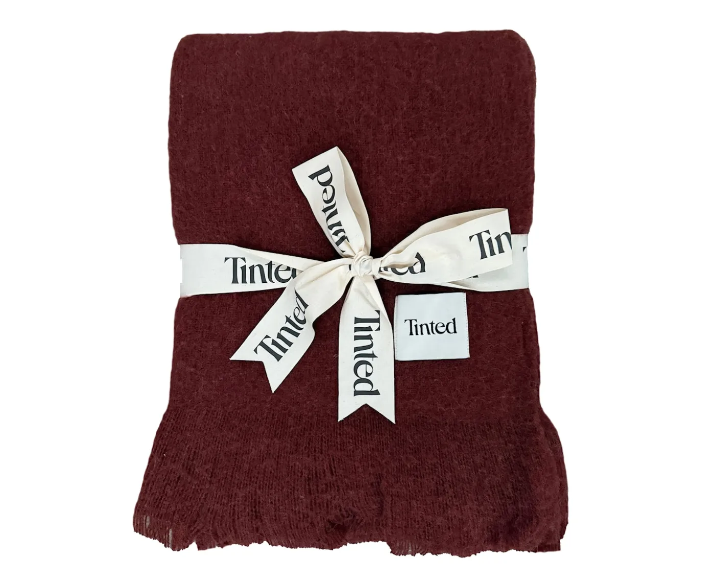 Tinted Fingal Ullpläd Solid Wine Red 130x170