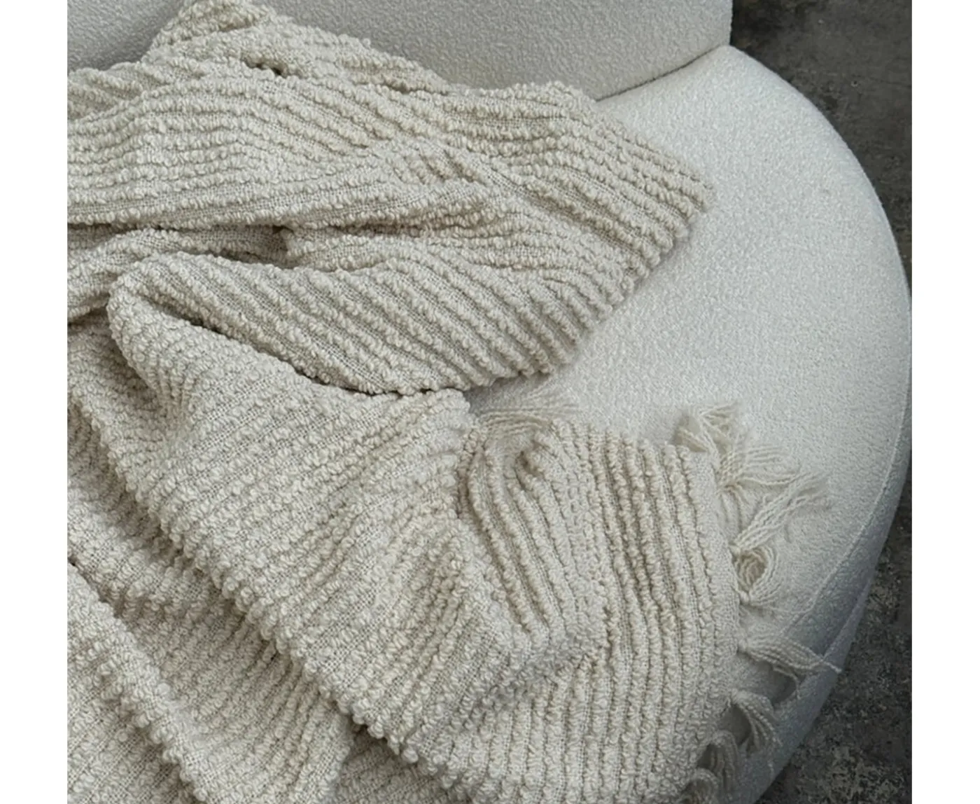 Tinted Janzen Bouclépläd Off-White 130x170