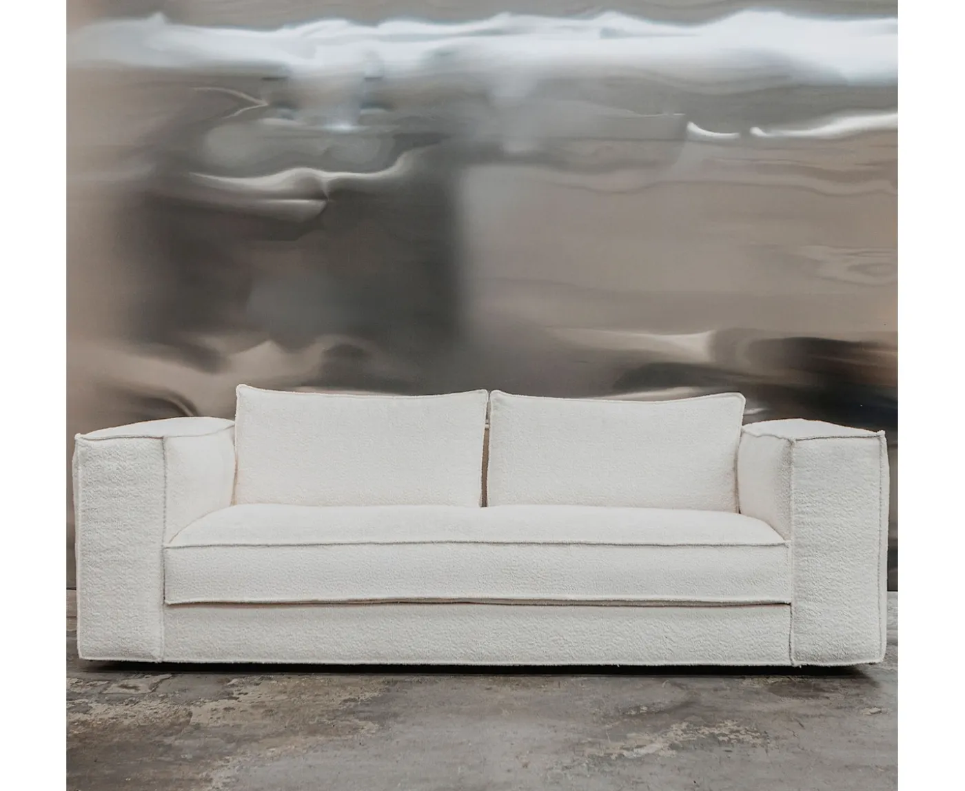Tinted Klinge Soffa Bouclé Soft Offwhite 243cm