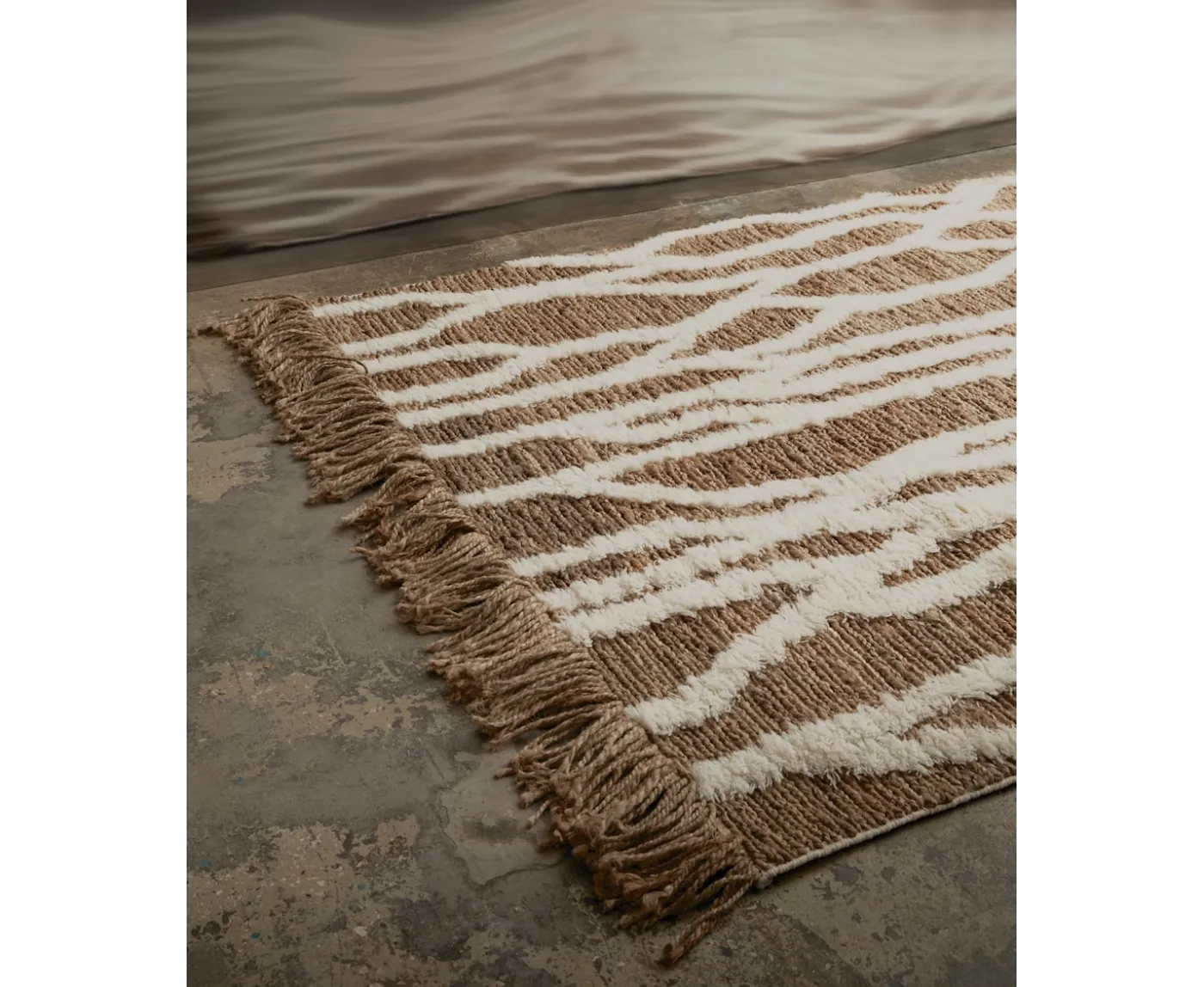 Tinted Wahl Jute/Ullmatta Brown/Offwhite 200x300