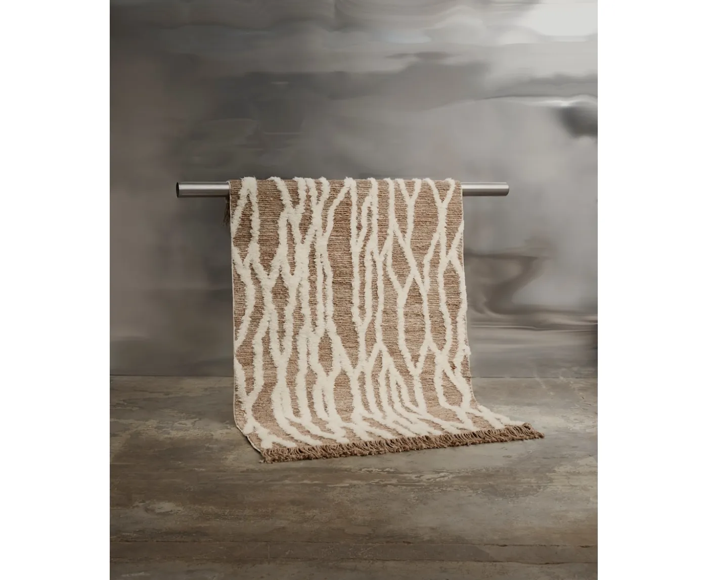 Tinted Wahl Jute/Ullmatta Brown/Offwhite 200x300