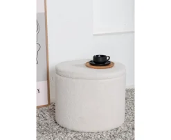 Venture Home Dunken Sittpuff Förvaring Teddy Offwhite