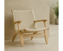 Venture Home Lazy Karmstol Whitewash/Beige
