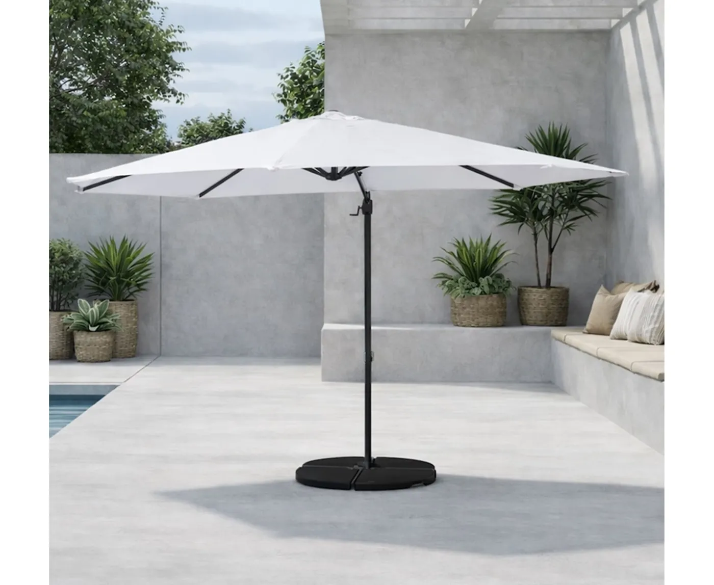 Venture Home Leeds Hängparasoll Vit 300cm