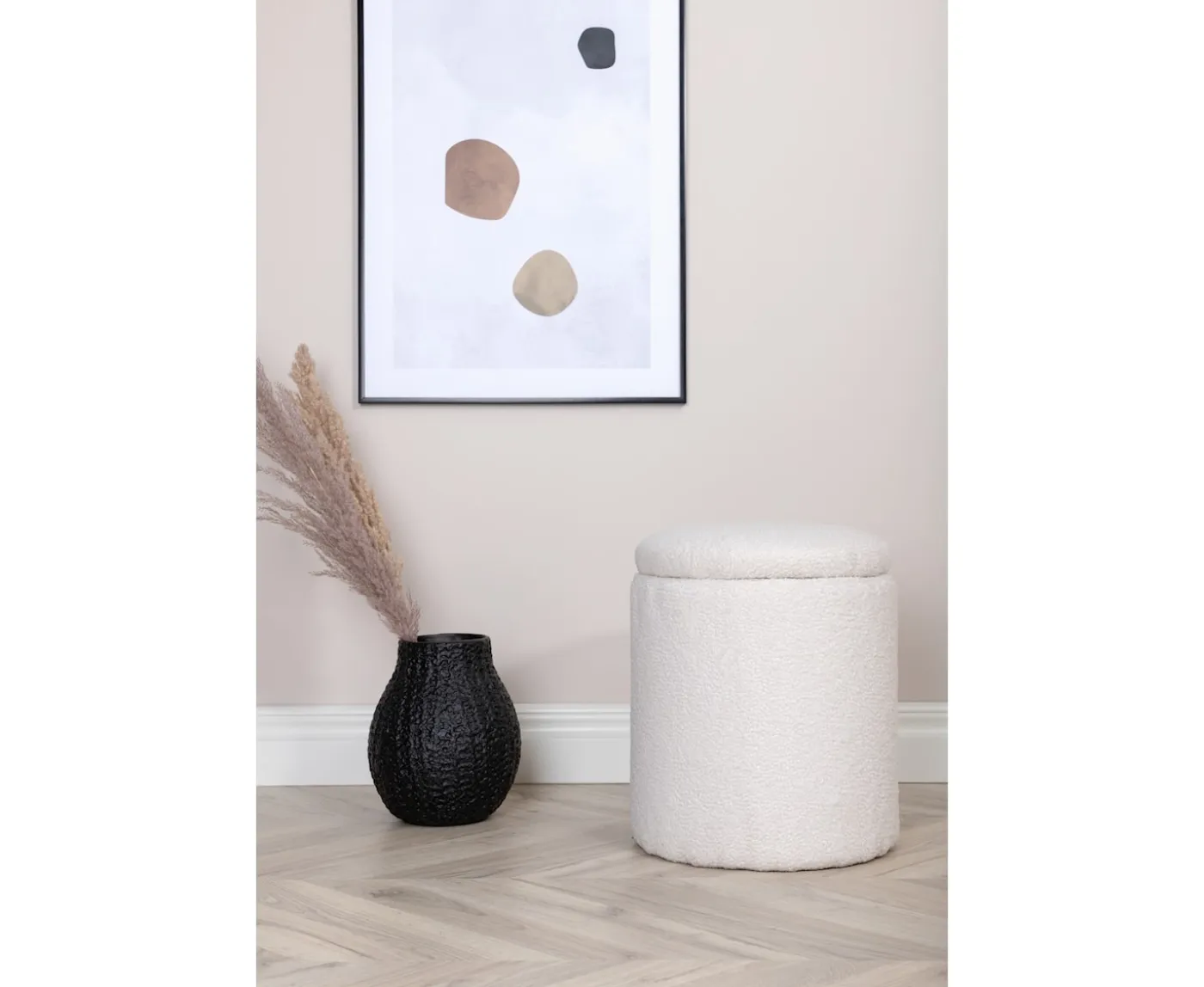 Venture Home Limpen Sittpuff Förvaring Teddy Offwhite