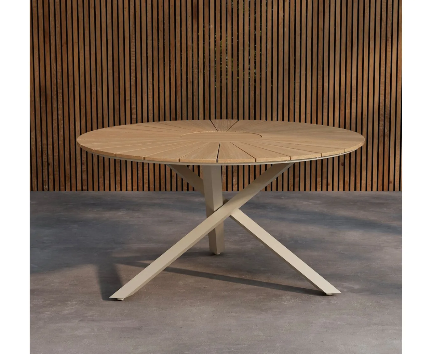 Venture Home Mexico Matbord Beige/Teak Ø140