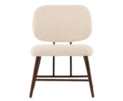Venture Home Midland Loungestol Vit Teddy/Valnöt
