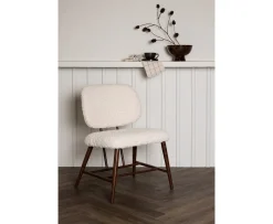 Venture Home Midland Loungestol Vit Teddy/Valnöt