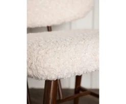 Venture Home Midland Loungestol Vit Teddy/Valnöt