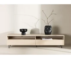 Venture Home Navarra TV-Bänk Matte Black/Whitewash 180cm