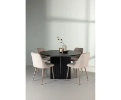 Venture Home Night Matstol Sammet Beige