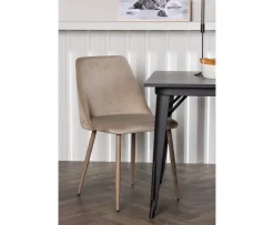 Venture Home Night Matstol Sammet Beige