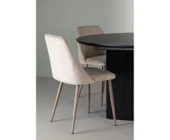 Venture Home Night Matstol Sammet Beige