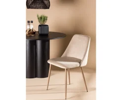 Venture Home Night Matstol Sammet Beige