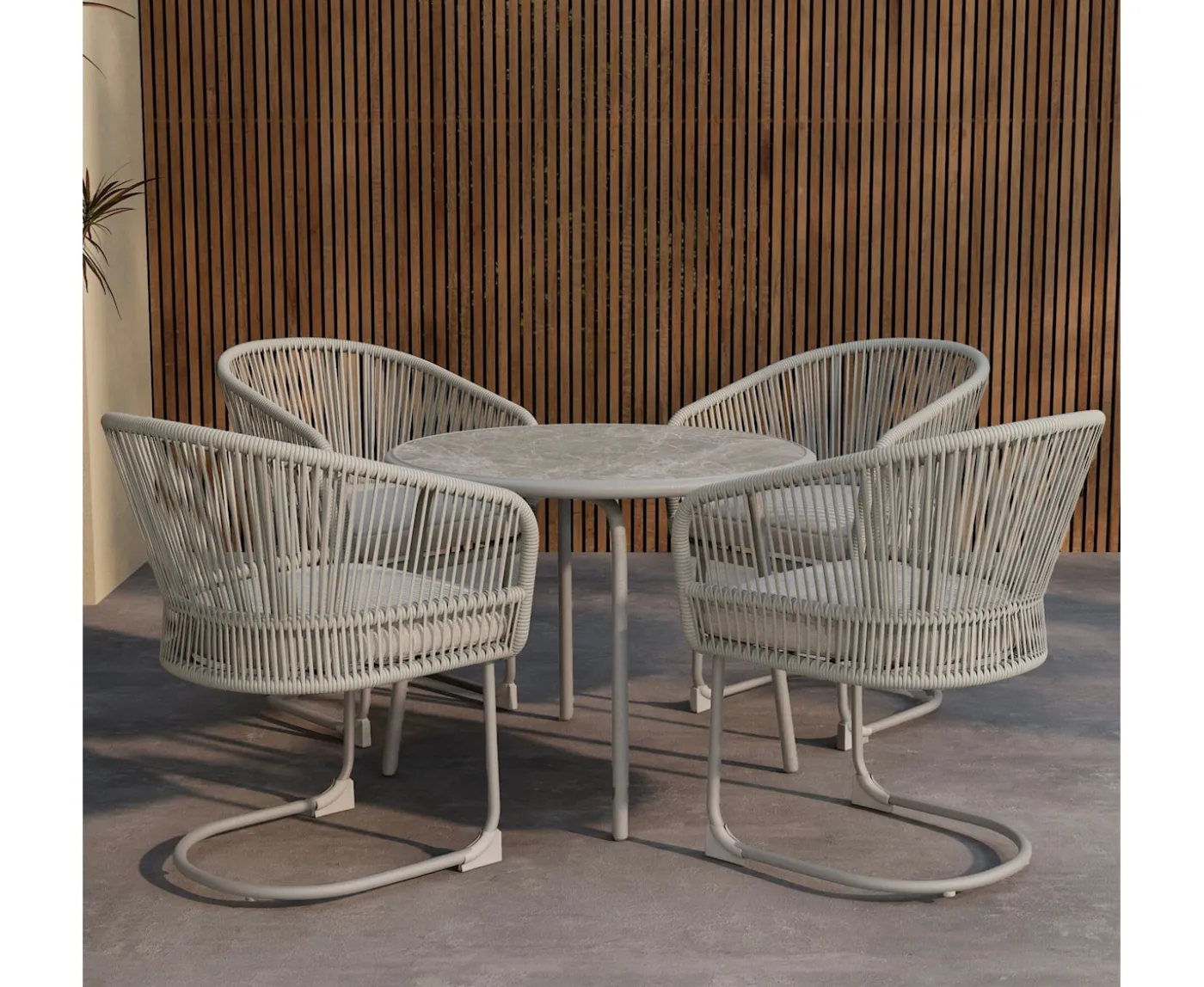 Venture Home Tilos Matgrupp Light Grey Wicker/Beige