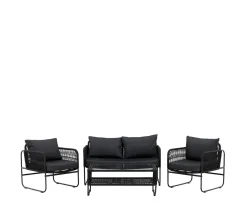 Venture Home Utah Lounge Set Svart