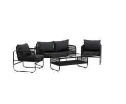 Venture Home Utah Lounge Set Svart