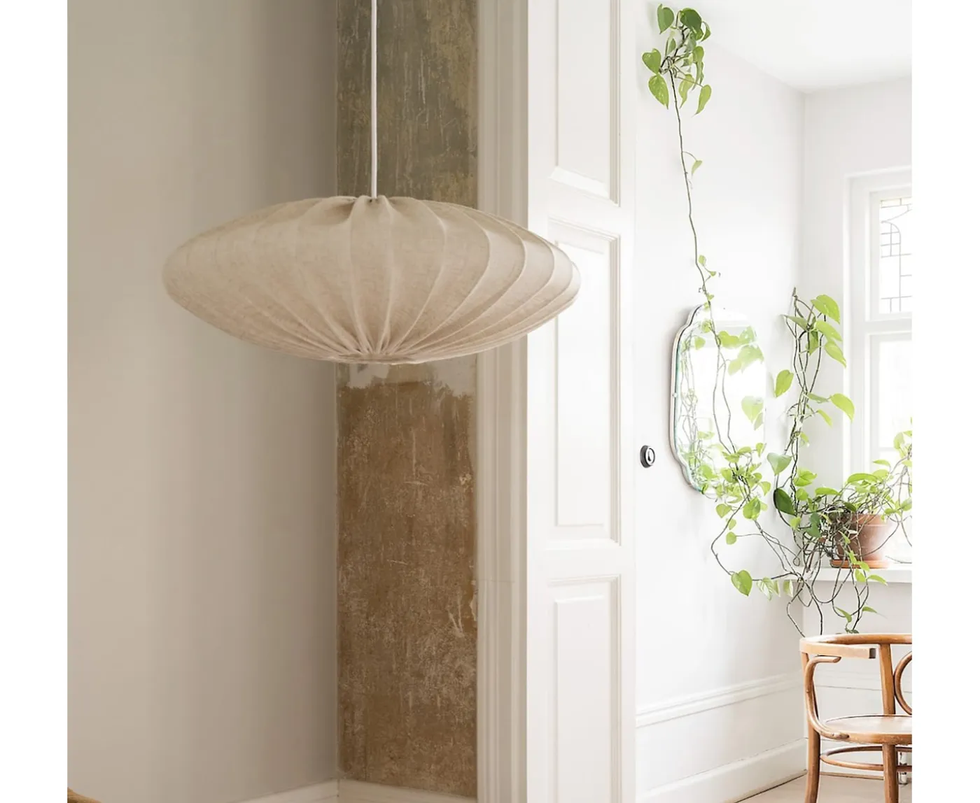 Watt & Veke Ellipse Taklampa Linne Natural 65cm