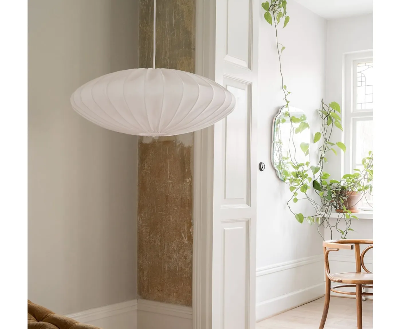 Watt & Veke Ellipse Taklampa Linne White 65cm