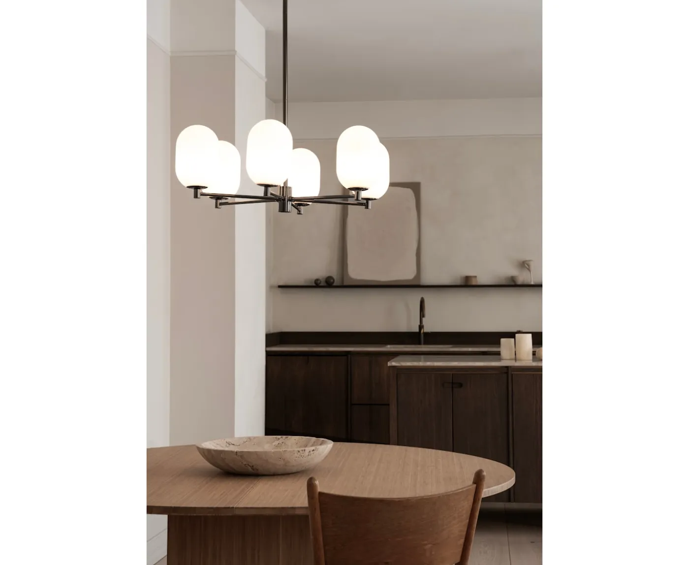 Watt & Veke Noor Taklampa Opal/Black 65cm