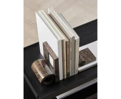 Woud Booknd Bokstöd Brown Marble
