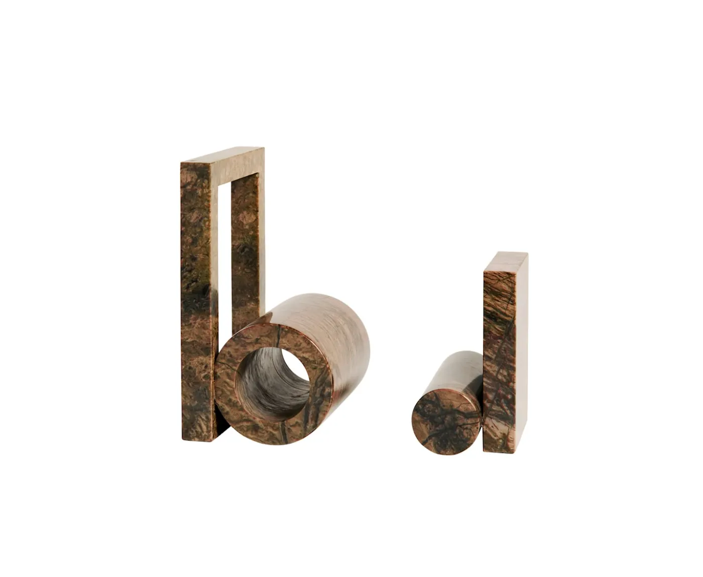 Woud Booknd Bokstöd Brown Marble