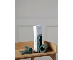 Woud Booknd Bokstöd Green Marble