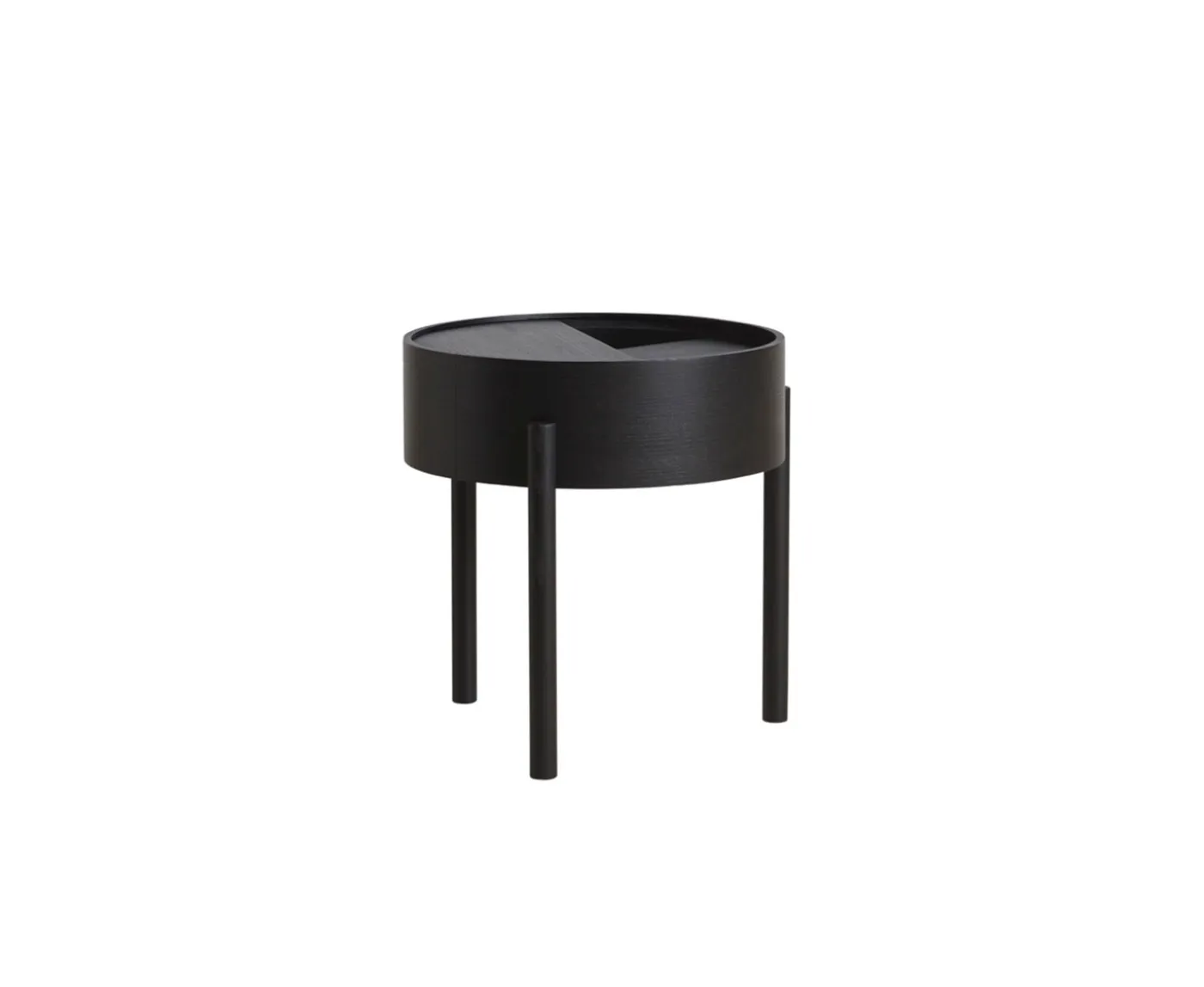 Woud Arc Sidobord Black Ash Ø42
