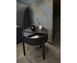 Woud Arc Sidobord Black Ash Ø42