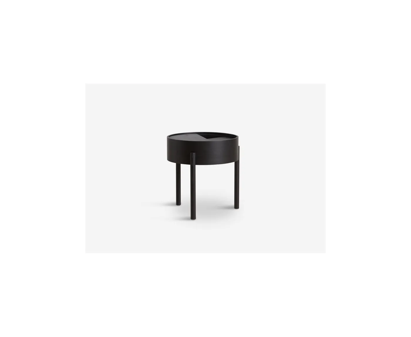 Woud Arc Sidobord Black Ash Ø42