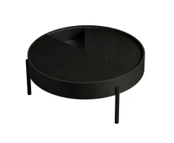 Woud Arc Soffbord Black Ash Ø89