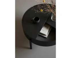 Woud Arc Soffbord Black Ash Ø89
