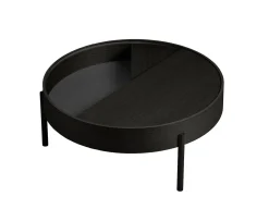 Woud Arc Soffbord Black Ash Ø89
