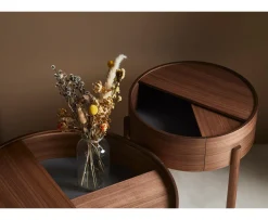 Woud Arc Soffbord Walnut Ø66
