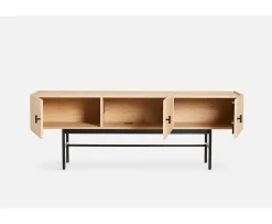 Woud Array Low Sideboard White Oak/Black 150cm