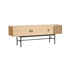 Woud Array Low Sideboard White Oak/Black 150cm