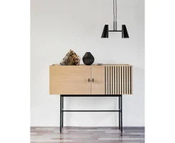 Woud Array Sideboard White Oak/Black 120cm