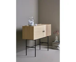Woud Array Sideboard White Oak/Black 120cm