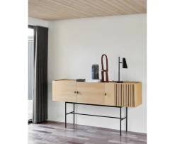 Woud Array Sideboard White Oak/Black 180cm