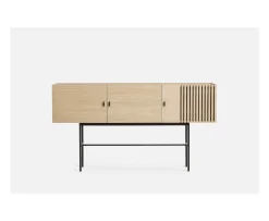 Woud Array Sideboard White Oak/Black 180cm