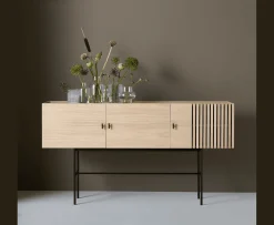 Woud Array Sideboard White Oak/Black 180cm