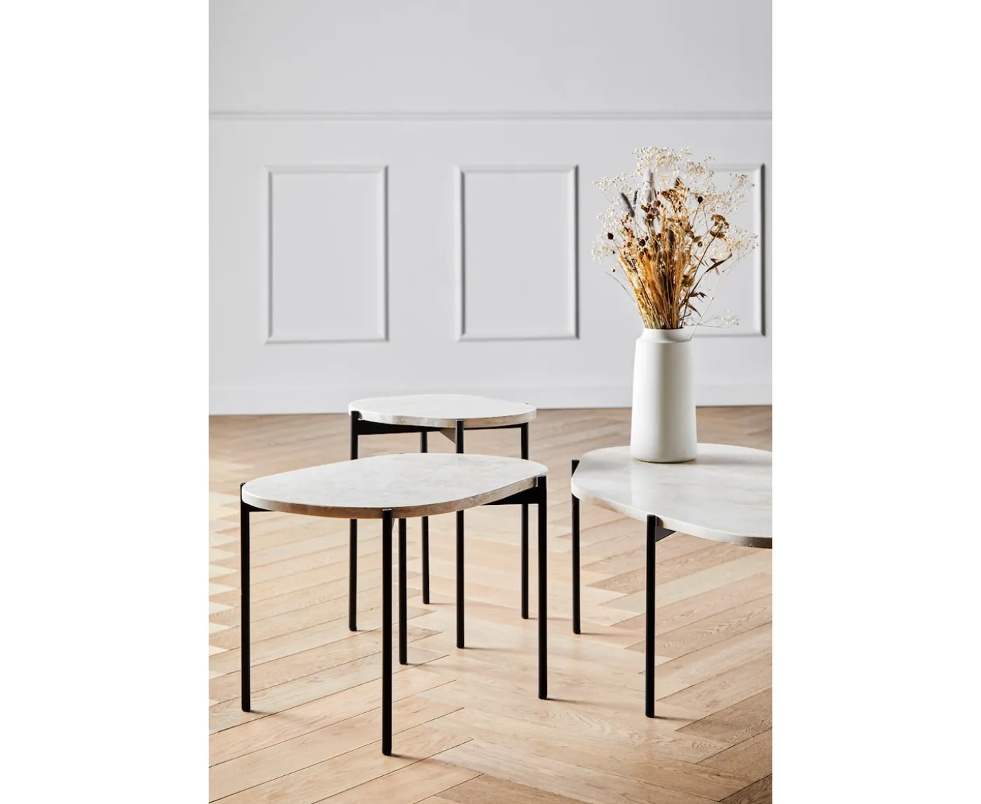 Woud La Terra Sidobord Ivory/Black Small