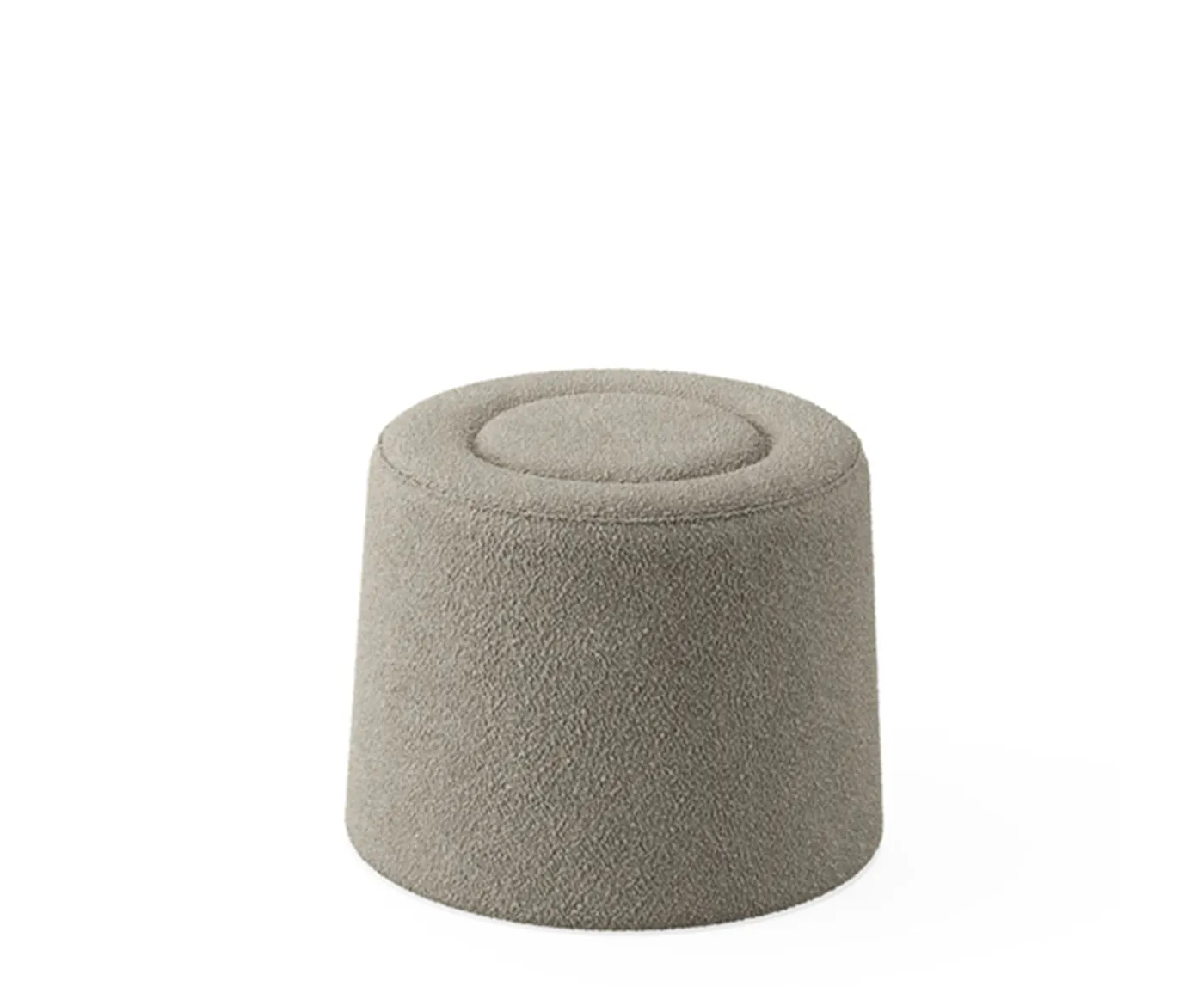 Woud Praline Sittpuff Natural bouclé Ø52