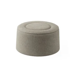 Woud Praline Sittpuff Natural bouclé Ø78