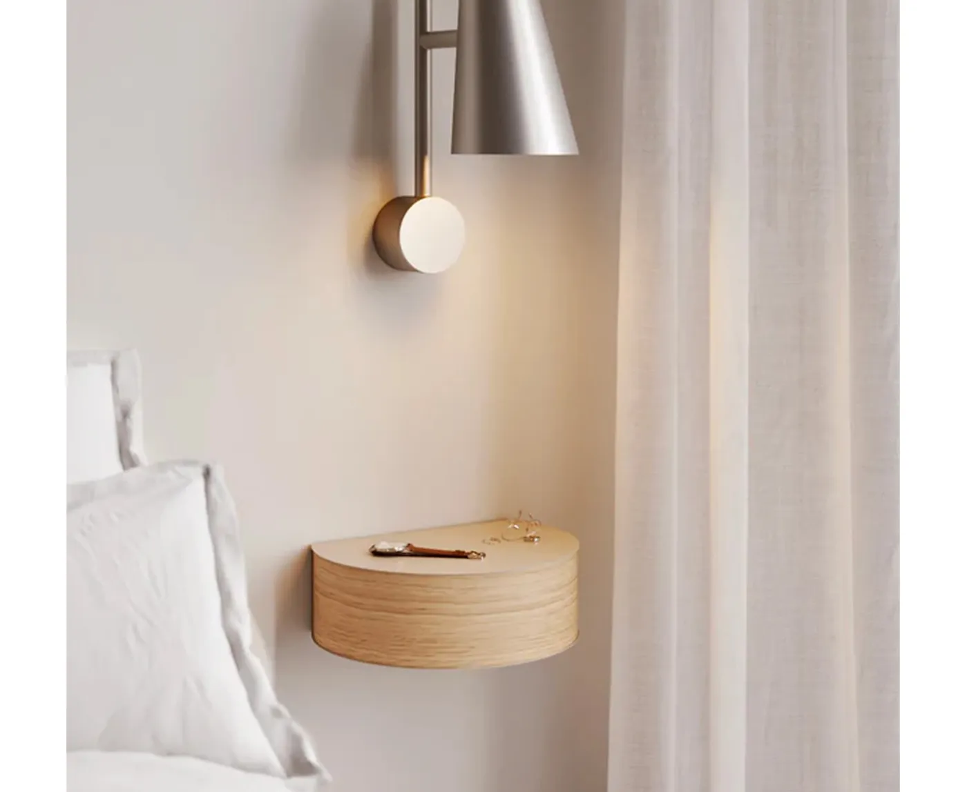 Woud Wallie Vägghängd Hylla Oak/Grey Beige